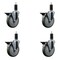 Service Caster 5'' Gray Poly Swivel 1-1/4'' Expanding Stem Caster Set with Brake, 4PK SCC-EX20S514-PPUB-PLB-114-4 - alternate 1
